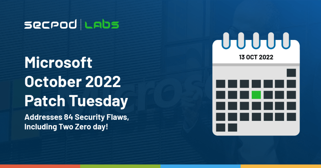 Microsoft October Patch Tuesday 2022 Addresses 84 vulnerabilities