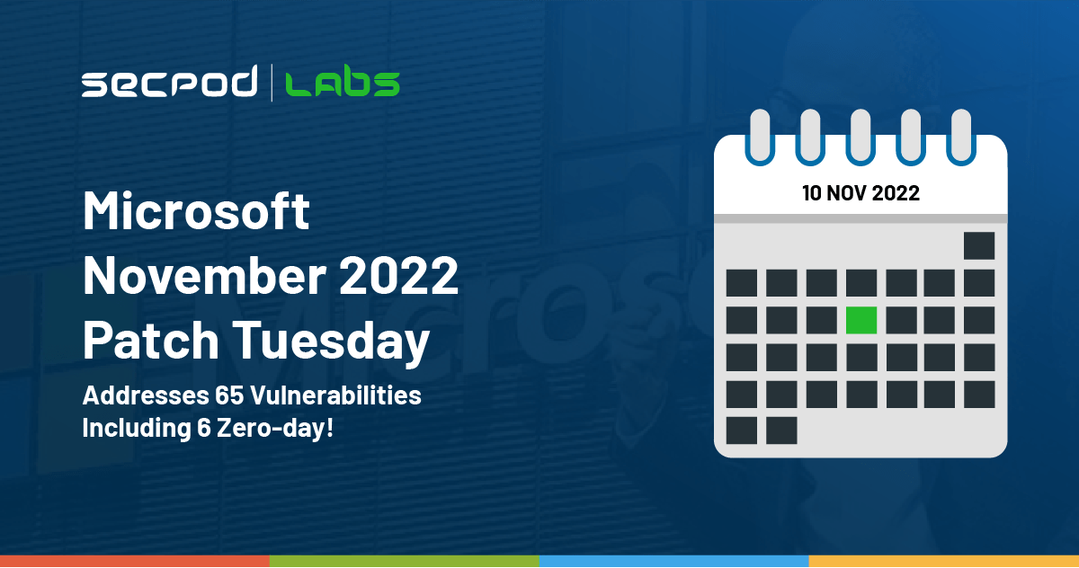 You are currently viewing Microsoft November Patch Tuesday 2022 Addresses 65 Vulnerabilities including 6 Zero-Day