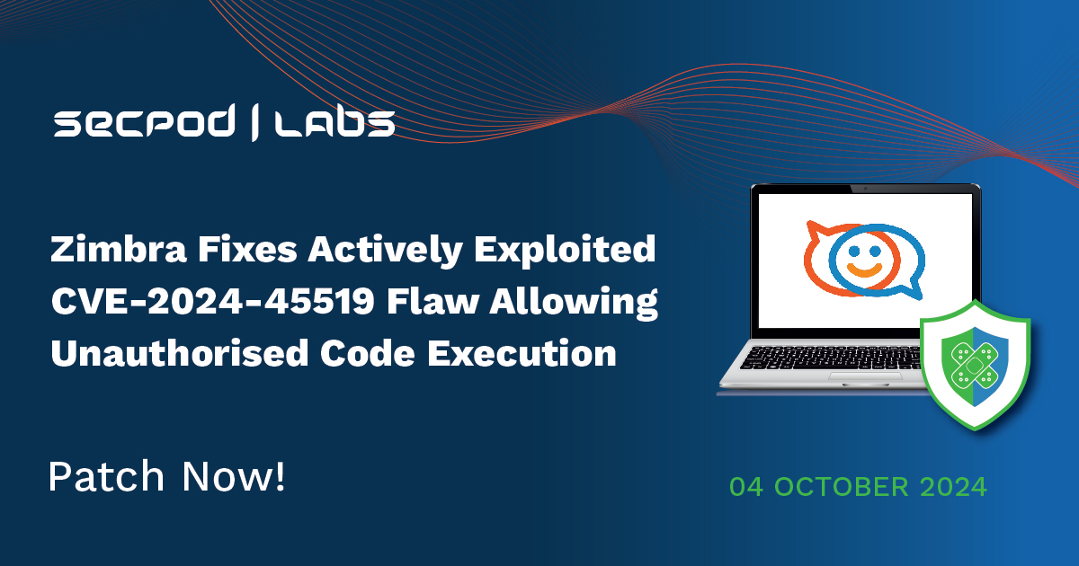 Read more about the article Zimbra Fixes Actively Exploited CVE-2024-45519 Flaw Allowing Unauthorised Code Execution